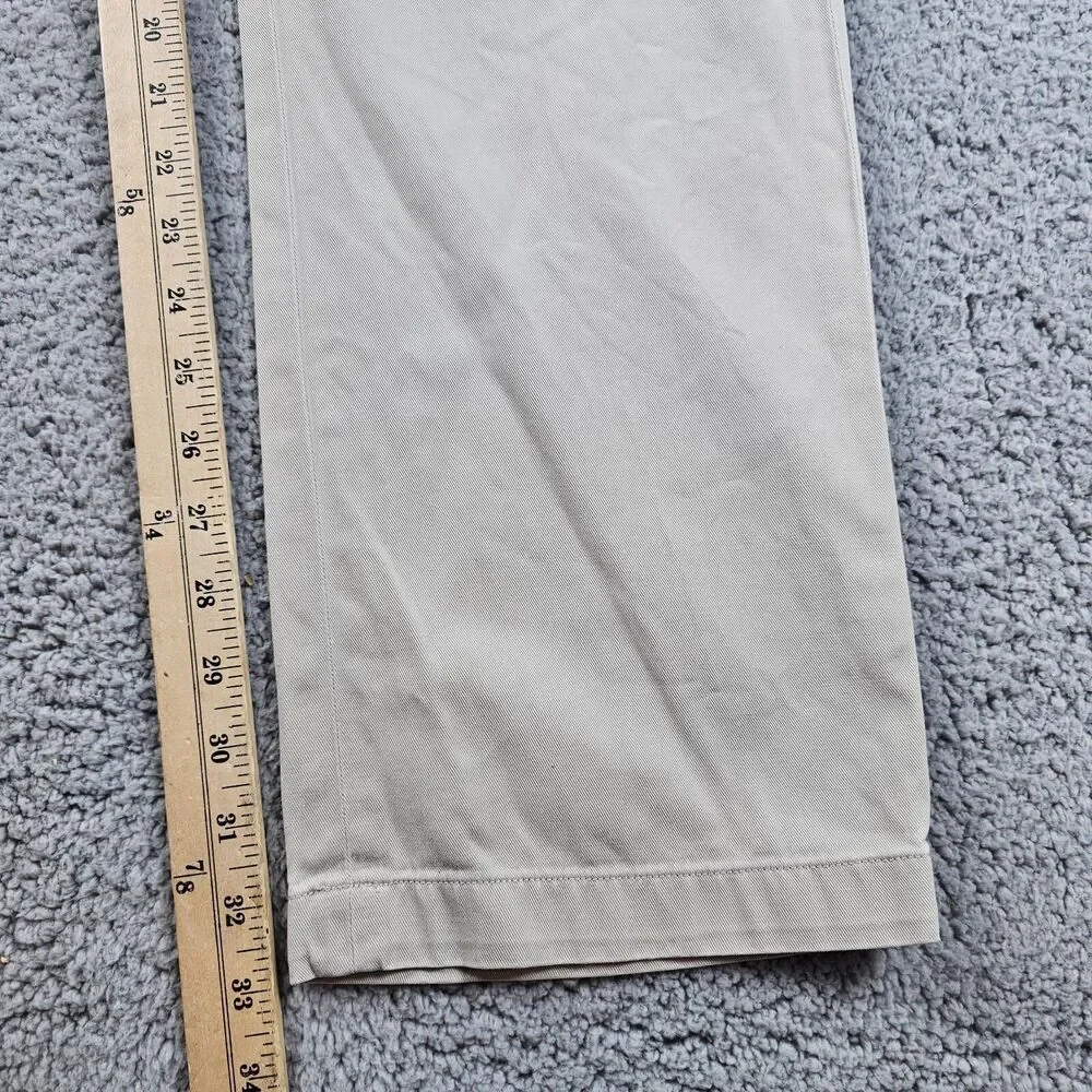 Polo Ralph Lauren Pants Mens 34s33* Khaki Beige Chino Flat Front Casual Classic